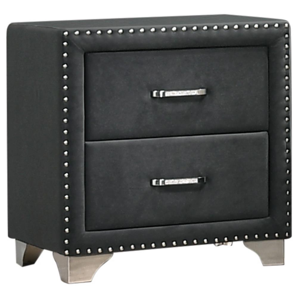 Melody Gray 2-Drawer Upholstered Nightstand by Coaster at Eve Furniture