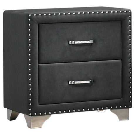 Melody Gray 2-Drawer Upholstered Nightstand by Coaster at Eve Furniture