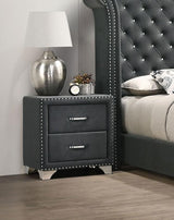 Melody Gray 2-Drawer Upholstered Nightstand by Coaster at Eve Furniture