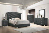 Melody Gray Eastern King Wingback Upholstered Bed by Coaster at Eve Furniture