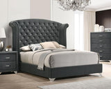 Melody Gray Eastern King Wingback Upholstered Bed by Coaster at Eve Furniture