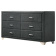 Melody Gray Upholstered 6-Drawer Dresser by Coaster at Eve Furniture