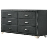 Melody Gray Upholstered 6-Drawer Dresser by Coaster at Eve Furniture