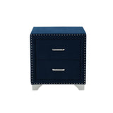 Melody Pacific Blue Upholstered 2-Drawer Nightstand by Coaster at Eve Furniture