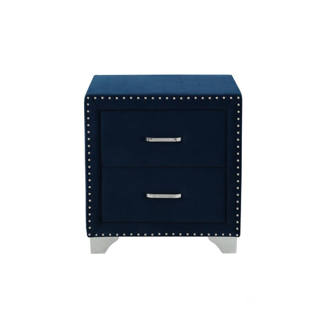 Melody Pacific Blue Upholstered 2-Drawer Nightstand by Coaster at Eve Furniture