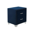 Melody Pacific Blue Upholstered 2-Drawer Nightstand by Coaster at Eve Furniture