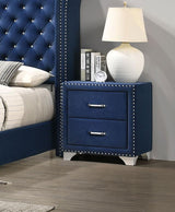 Melody Pacific Blue Upholstered 2-Drawer Nightstand by Coaster at Eve Furniture