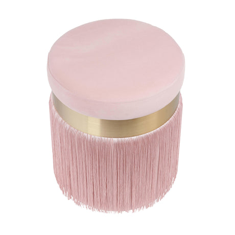 Melody Velvet Tasseled Ottoman by TOV Furniture at Eve Furniture