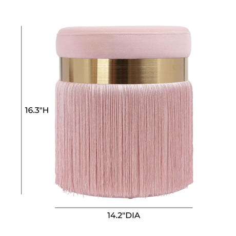 Melody Velvet Tasseled Ottoman by TOV Furniture at Eve Furniture