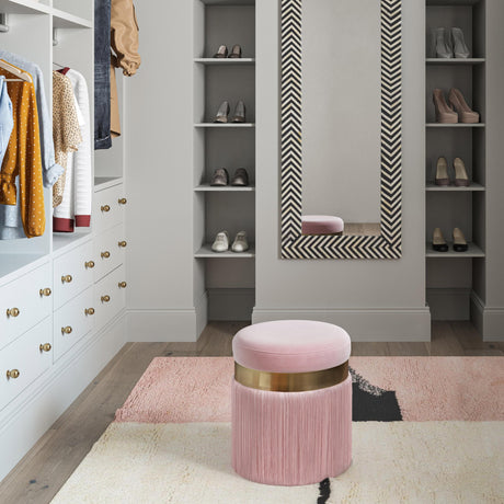 Melody Velvet Tasseled Ottoman by TOV Furniture at Eve Furniture