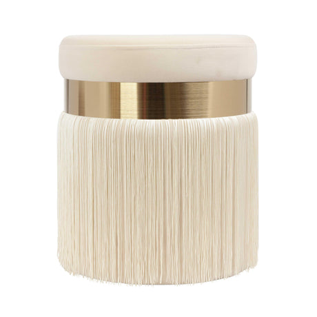 Melody Velvet Tasseled Ottoman by TOV Furniture at Eve Furniture