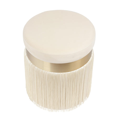 Melody Velvet Tasseled Ottoman by TOV Furniture at Eve Furniture