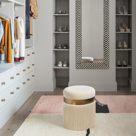 Melody Velvet Tasseled Ottoman by TOV Furniture at Eve Furniture