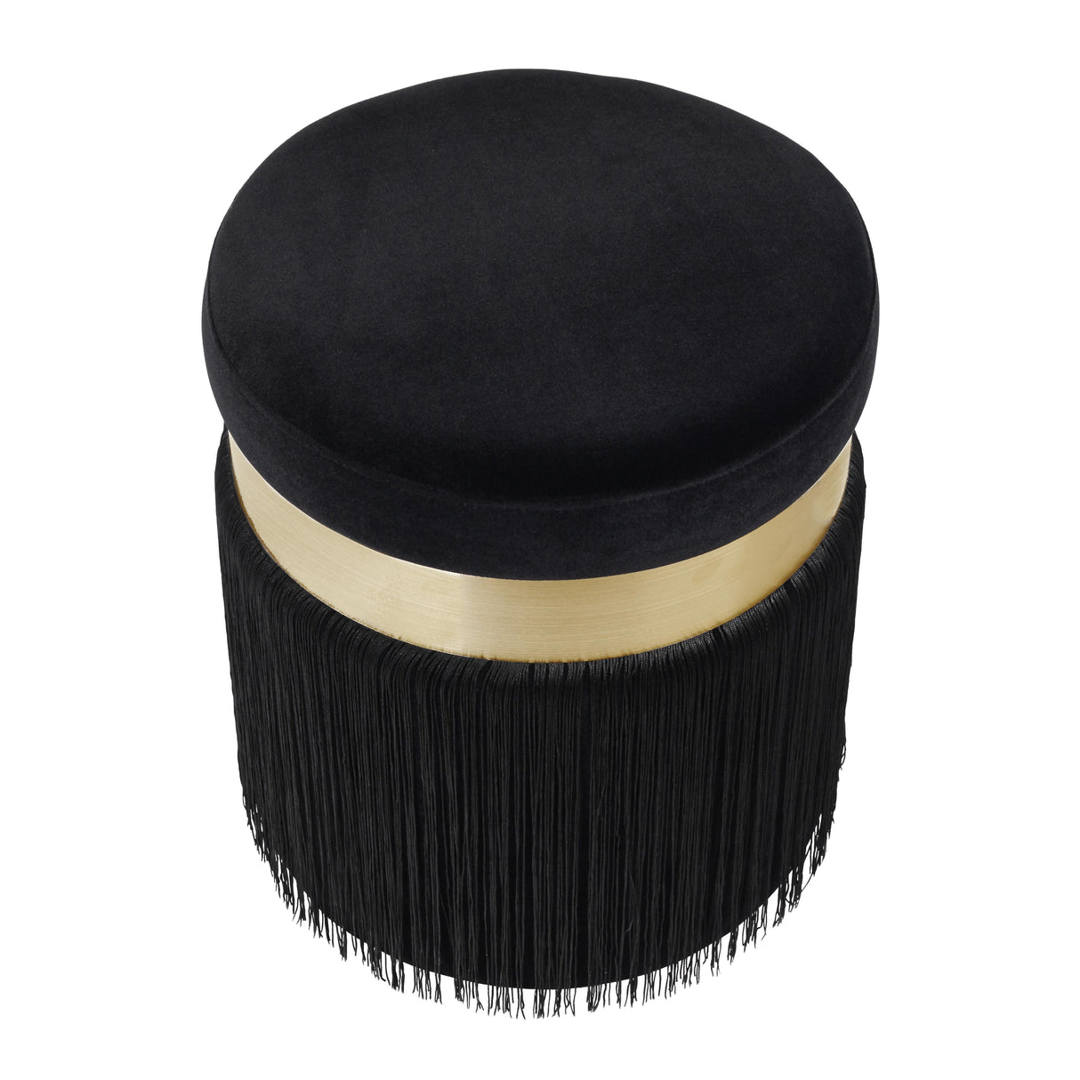 Melody Velvet Tasseled Ottoman by TOV Furniture at Eve Furniture