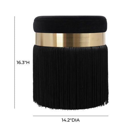 Melody Velvet Tasseled Ottoman by TOV Furniture at Eve Furniture