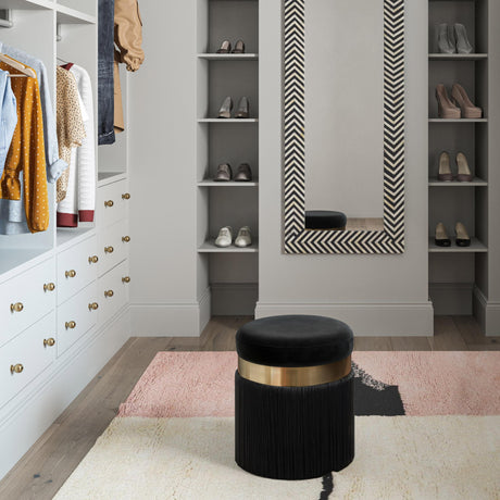 Melody Velvet Tasseled Ottoman by TOV Furniture at Eve Furniture