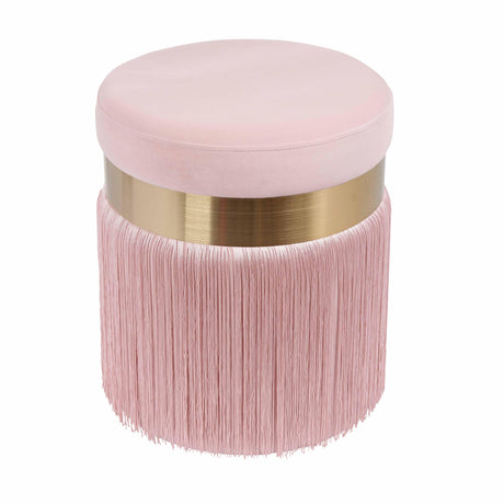 Melody Velvet Tasseled Ottoman by TOV Furniture at Eve Furniture