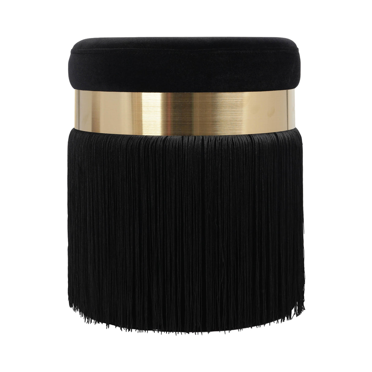 Melody Velvet Tasseled Ottoman by TOV Furniture at Eve Furniture