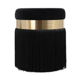 Melody Velvet Tasseled Ottoman by TOV Furniture at Eve Furniture