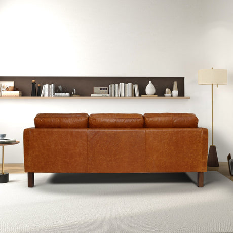 Memphis Waxy Cognac Leather Sofa by Ashcroft Imports at Eve Furniture