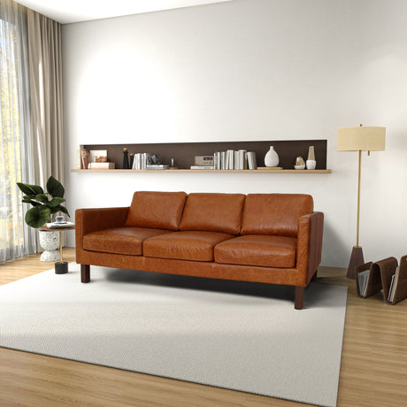 Memphis Waxy Cognac Leather Sofa by Ashcroft Imports at Eve Furniture