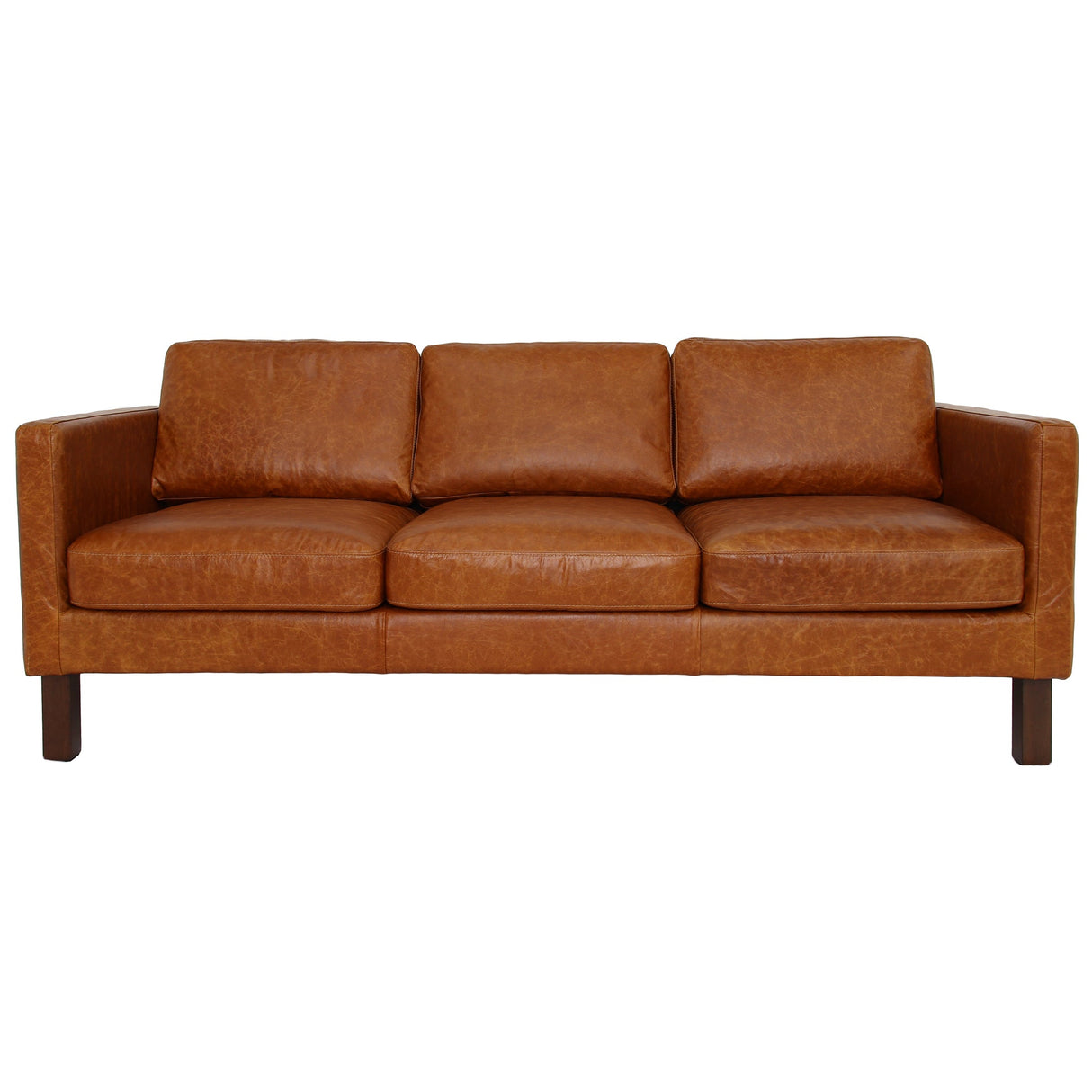 Memphis Waxy Cognac Leather Sofa by Ashcroft Imports at Eve Furniture