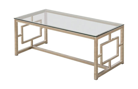 Merced Nickel Rectangle Glass Top Coffee Table by Coaster at Eve Furniture