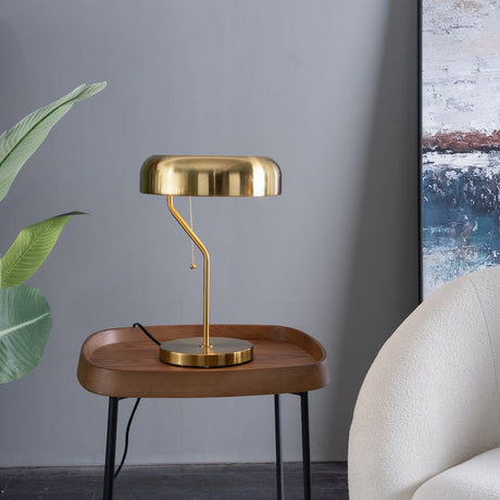 Metro Table lamp with Gold outer and White inner by Ashcroft Imports at Eve Furniture