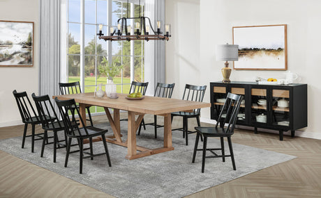 Middleton Natural Brown Dining Table with 106-inch Extension Leaf by Coaster at Eve Furniture