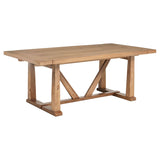 Middleton Natural Brown Dining Table with 106-inch Extension Leaf by Coaster at Eve Furniture