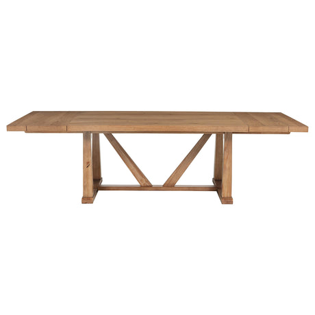 Middleton Natural Brown Dining Table with 106-inch Extension Leaf by Coaster at Eve Furniture