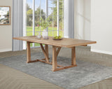Middleton Natural Brown Dining Table with 106-inch Extension Leaf by Coaster at Eve Furniture