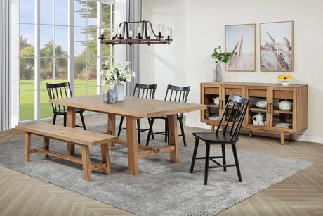 Middleton Natural Brown Wood Backless Dining Bench by Coaster at Eve Furniture