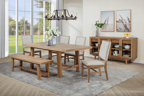 Middleton Natural Brown Wood Backless Dining Bench by Coaster at Eve Furniture