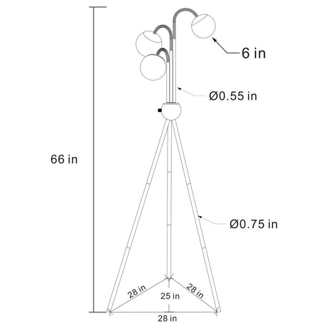 Miley Gold Trio Tree Floor Lamp by Coaster at Eve Furniture