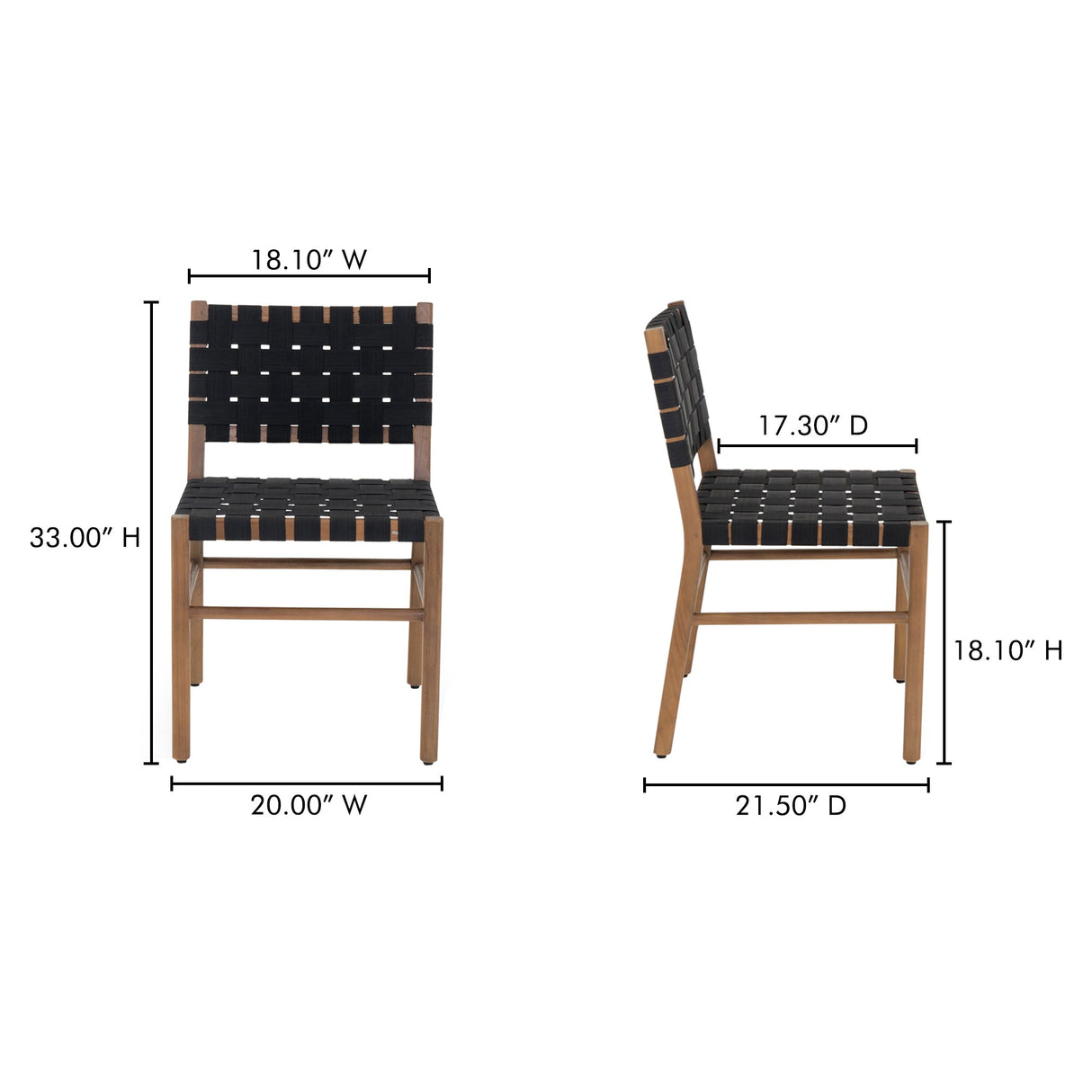 Mira Black Outdoor Dining Chair by Moe's Home at Eve Furniture