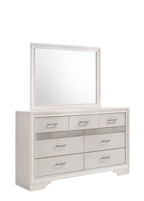 Miranda White Rectangular Mirror by Coaster at Eve Furniture