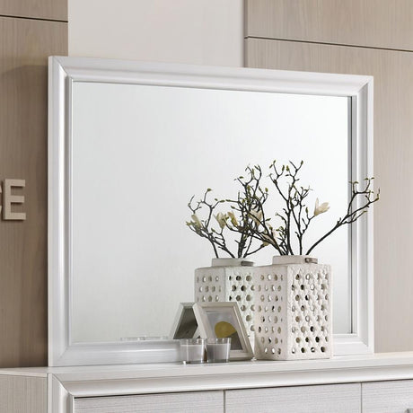Miranda White Rectangular Mirror by Coaster at Eve Furniture