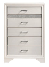 Miranda White/Rhinestone 5-Drawer Chest by Coaster at Eve Furniture