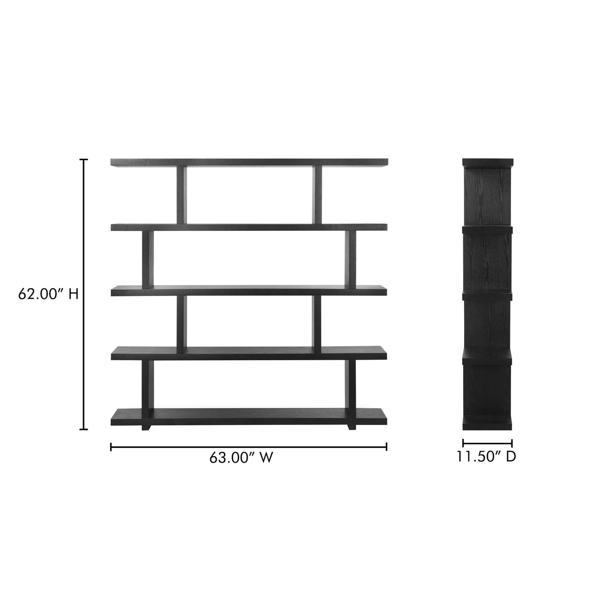 Miri Black Large Shelf by Moe's Home at Eve Furniture