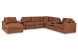 Modmax Spice 8-Piece Sectional with Audio System and Chaise by Ashley at Eve Furniture