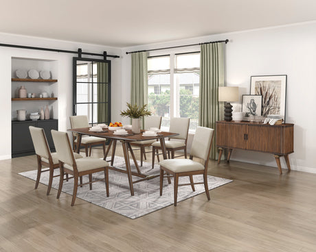 Monroe Walnut Dining Table by Homelegance at Eve Furniture