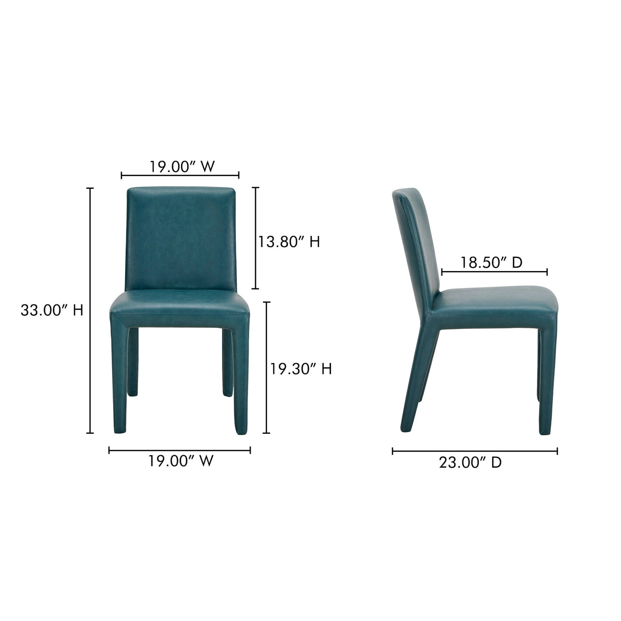 Monte Teal Dining Chair (Set of 2) by Moe's Home at Eve Furniture