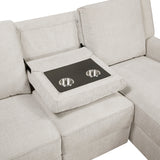 Monterey Beige Chenille Reclining Sectional with Right Chaise by Homelegance at Eve Furniture