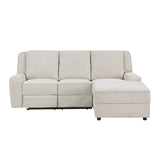 Monterey Beige Chenille Reclining Sectional with Right Chaise by Homelegance at Eve Furniture