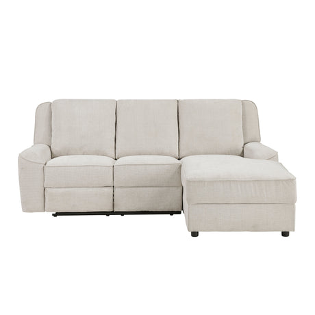 Monterey Beige Chenille Reclining Sectional with Right Chaise by Homelegance at Eve Furniture