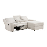 Monterey Beige Chenille Reclining Sectional with Right Chaise by Homelegance at Eve Furniture