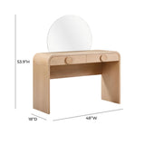 Moonrise Natural Ash 2-Drawer Vanity Desk with Mirror by TOV Furniture at Eve Furniture
