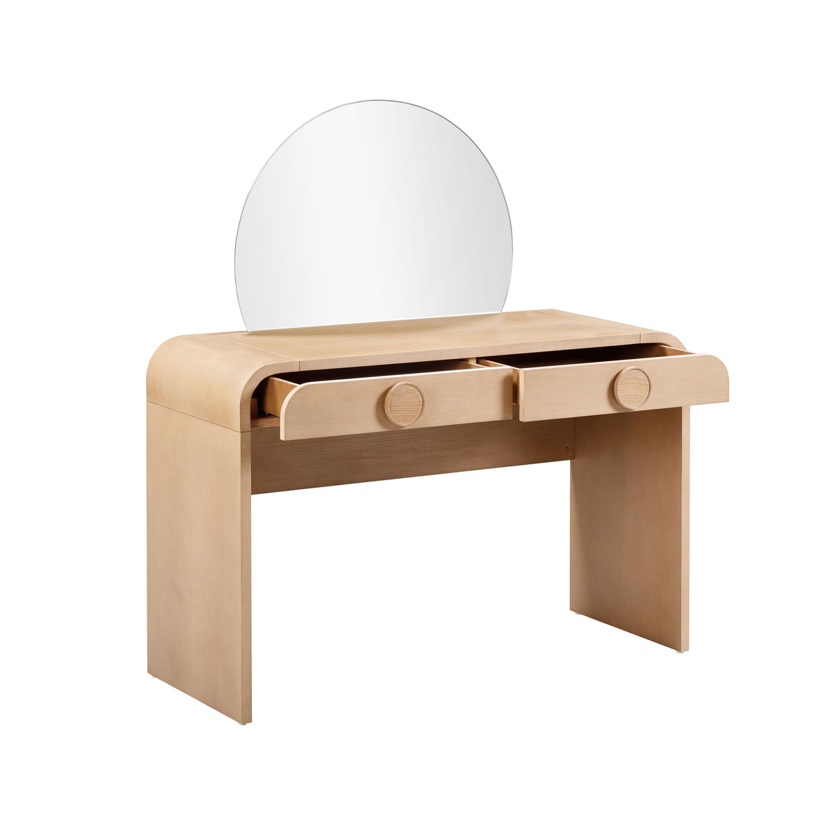 Moonrise Natural Ash 2-Drawer Vanity Desk with Mirror by TOV Furniture at Eve Furniture