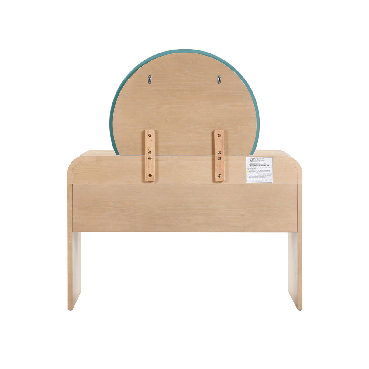 Moonrise Natural Ash 2-Drawer Vanity Desk with Mirror by TOV Furniture at Eve Furniture